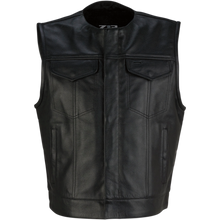 Load image into Gallery viewer, Z1R Men's Ganja Black Leather Vest