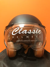 Load image into Gallery viewer, Classic Aviator Dull Black 3/4" Helmet (DISPLAY MODEL)