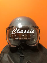 Load image into Gallery viewer, Classic Aviator Metallic Grey 3/4" Helmet