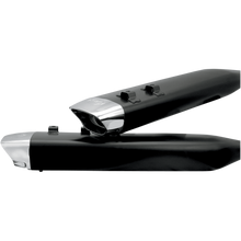 Load image into Gallery viewer, S&S 550-0146  Jet Hot Ceramic Black w/Chrome Tips SPO Oval Mufflers for Touring Models