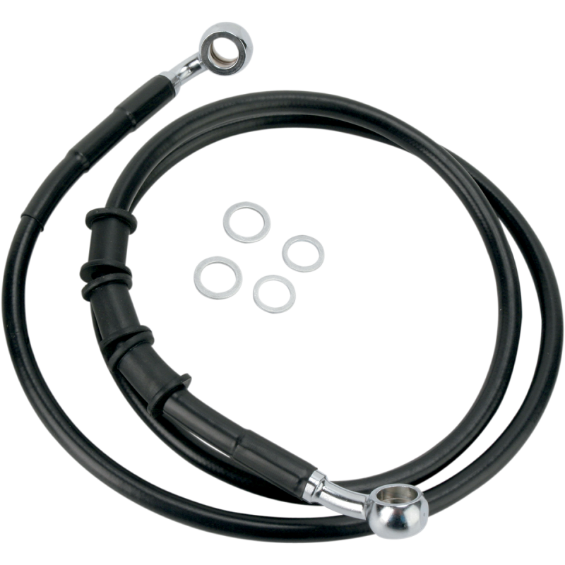 Drag Specialties Black Vinyl Coated Stainless Steel Front Brake Line (OEM 42303-08)+10 Overlength