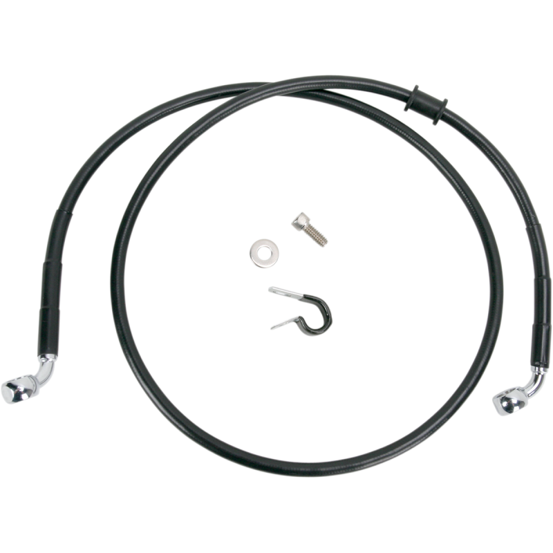 Drag Specialties Black Vinyl Coated Stainless Steel Front Brake Line (OEM 46890-08)