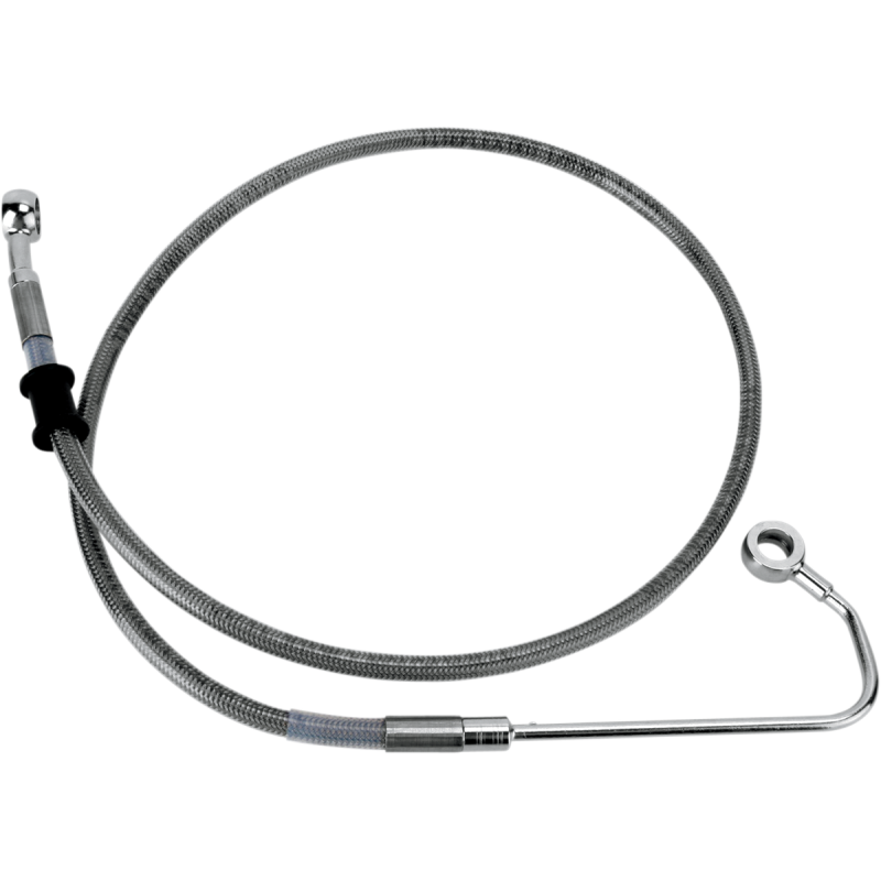 Drag Specialties  Clear Coated Stainless Steel Front Brake Line (OEM 45199-08) +8 Overlength