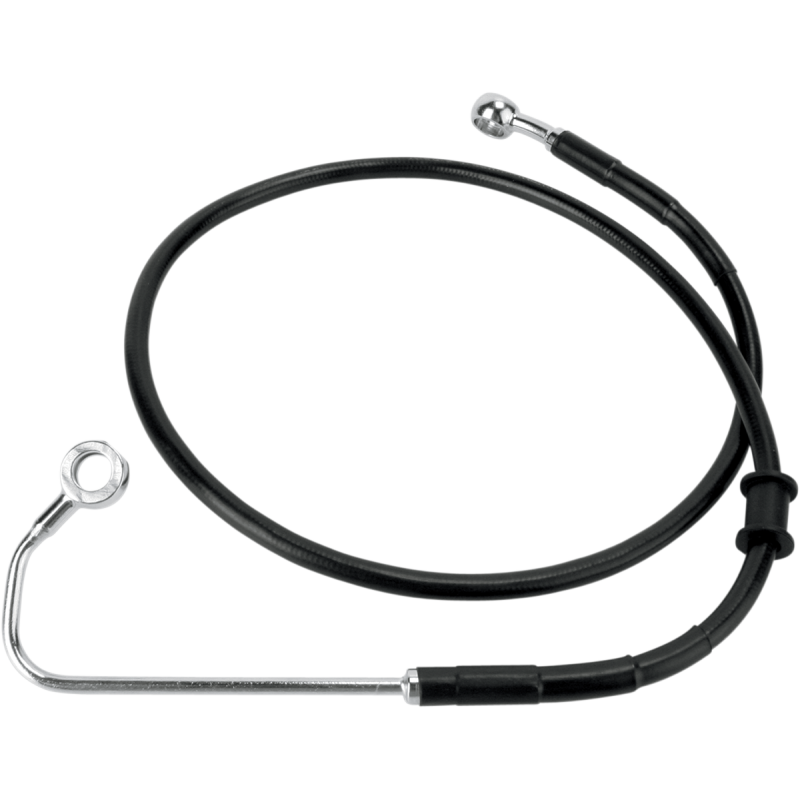 Drag Specialties Black Vinyl Coated Stainless Steel Front Brake Line (OEM 42261-11) +8 Overlength