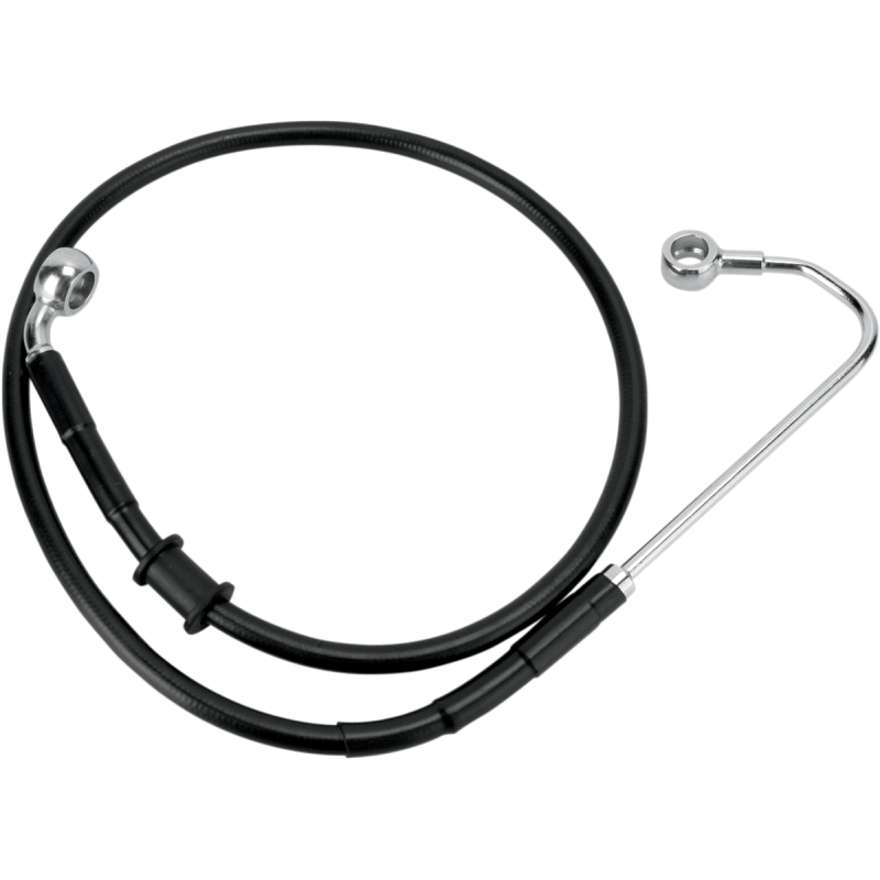 Drag Specialties Black Vinyl Coated Stainless Steel Front Brake Line (OEM 45828-11) +4 Overlength