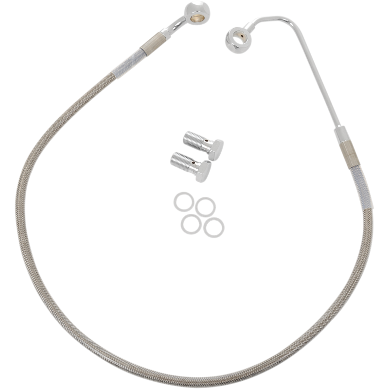 Drag Specialties  Clear Coated Stainless Steel Front Brake Line (OEM 38152-11) +10 Overlength