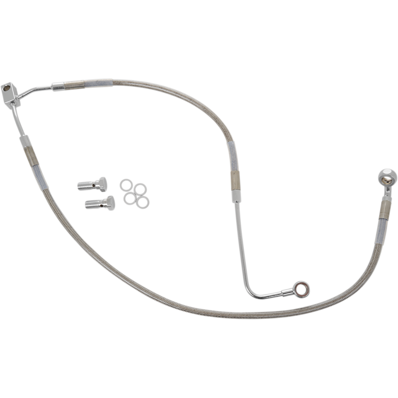Drag Specialties  Clear Coated Stainless Steel Front Brake Line (OEM 41800008)