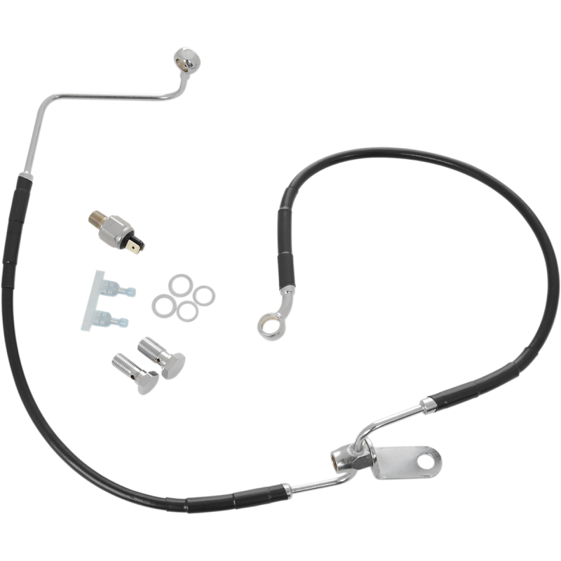 Drag Specialties Black Vinyl Coated Stainless Steel Rear Brake Line (OEM 43373-11)