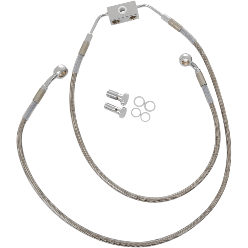 Drag Specialties  Clear Coated Stainless Steel Front Brake Line (OEM 42935-12)