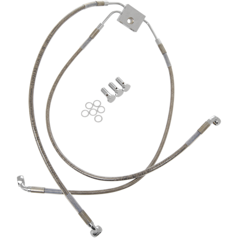 Drag Specialties  Clear Coated Stainless Steel Front Brake Line (OEM 44084-12)