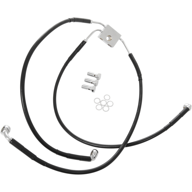 Drag Specialties  Black Vinyl Coated Stainless Steel Front Brake Line (OEM 44084-12)