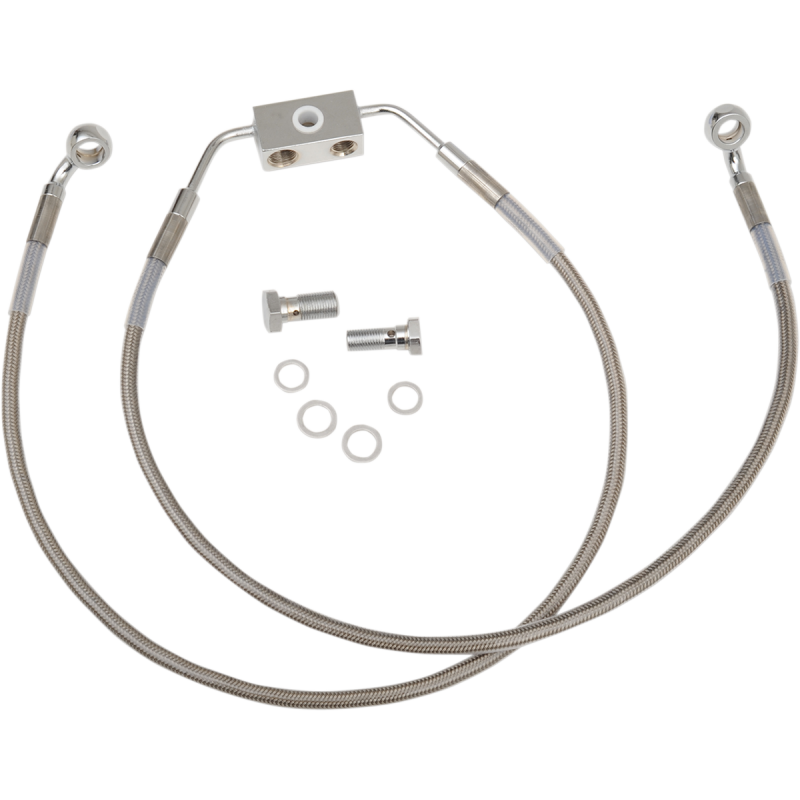 Drag Specialties  Clear Coated Stainless Steel Front ABS Brake Line (OEM 42940-12) +2 Overlength