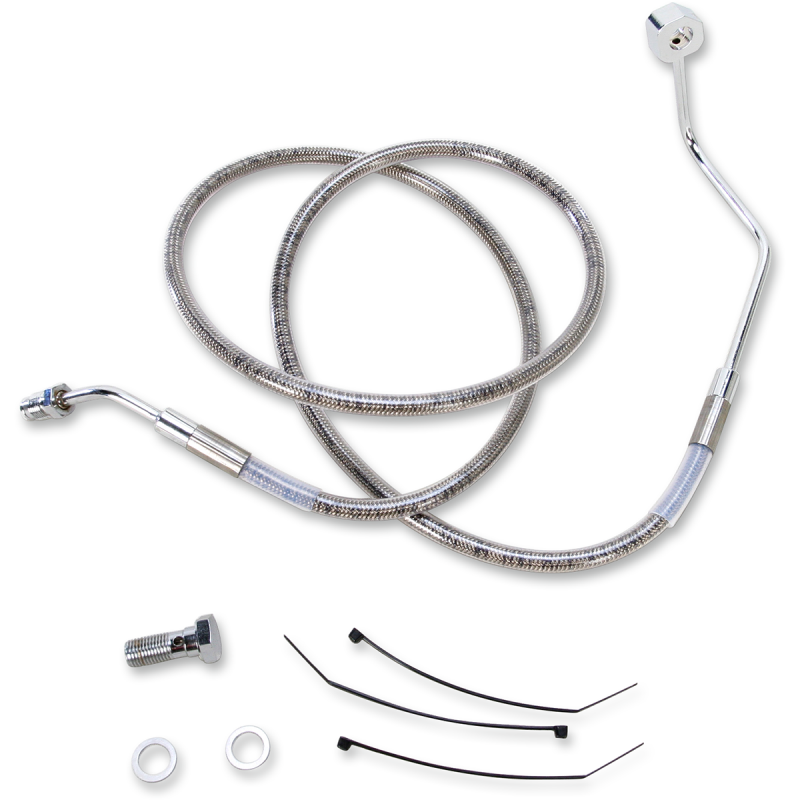Drag Specialties  Clear Coated Stainless Steel Front Mid Brake Line (OEM 46870-12)