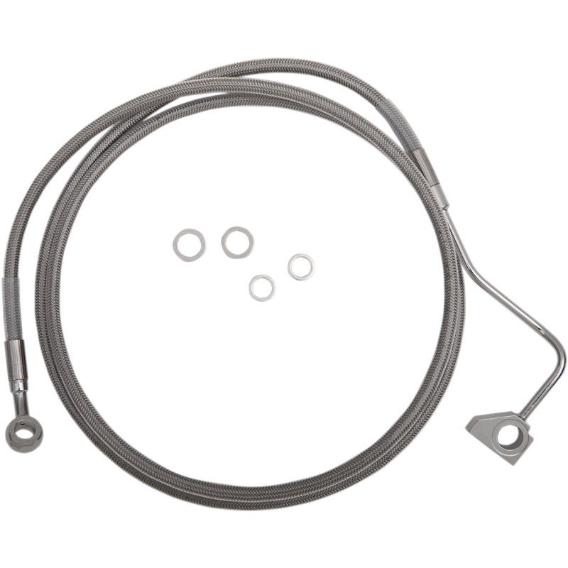 Drag Specialties  Clear Coated Stainless Steel Front Brake Line (OEM 41800011) +6 Overlength