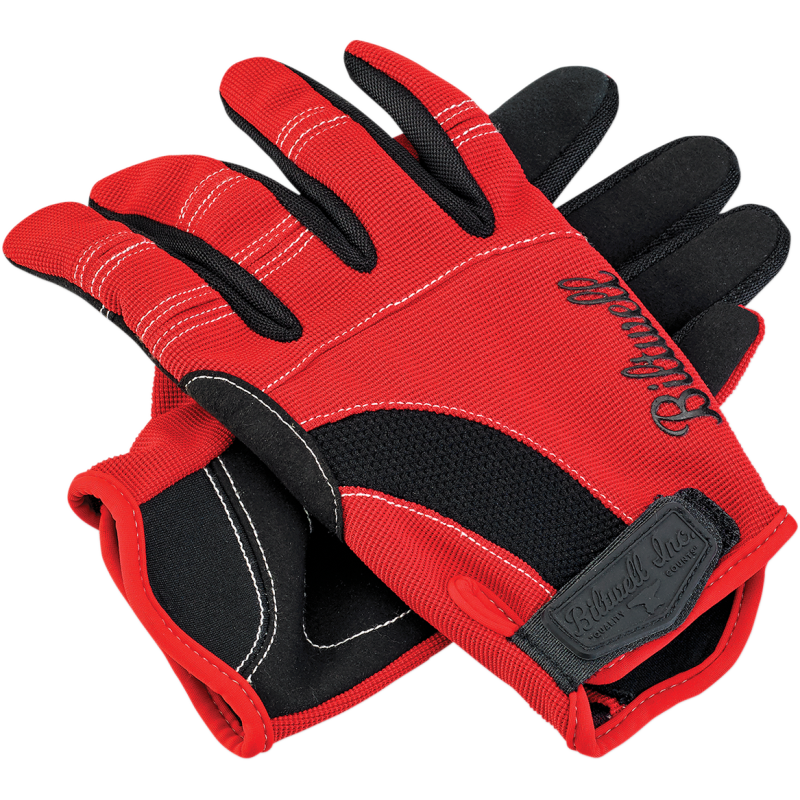 Biltwell Men's Red/Black/White Moto Gloves