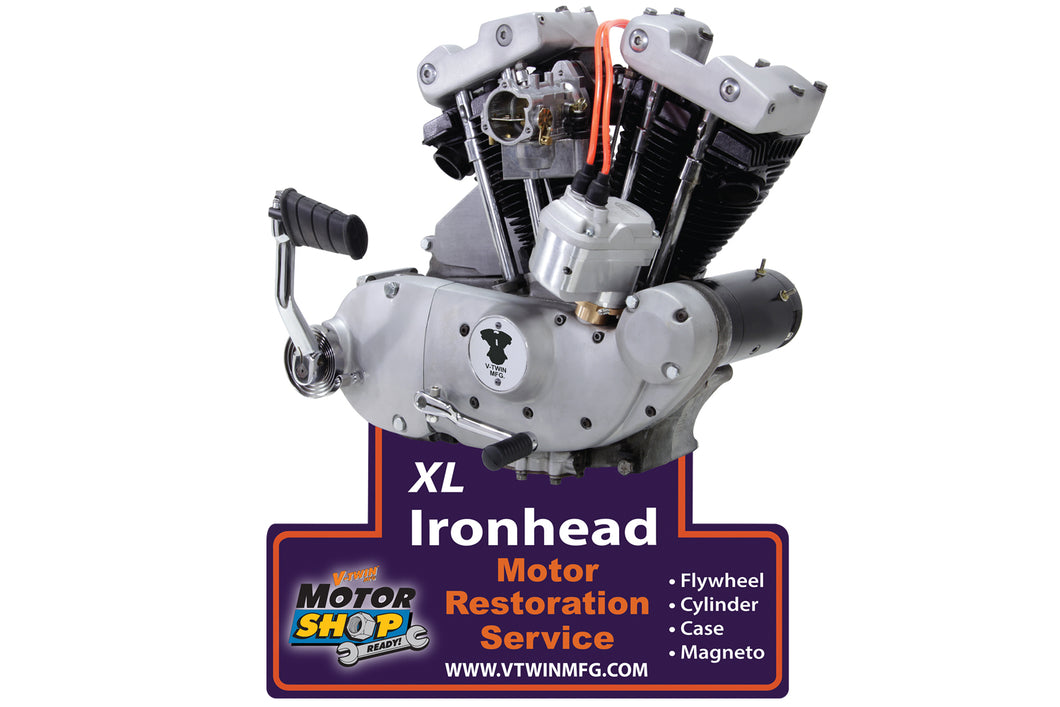 V-Twin 48-0372 Harley XL Ironhead Engine Tin Sign
