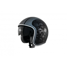 Load image into Gallery viewer, Zox Route 80 Skulls Matte Black  3/4&quot; Helmet (DISPLAY MODEL)
