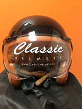 Load image into Gallery viewer, Classic Aviator Gloss Black 3/4&quot; Helmet (DISPLAY MODEL)

