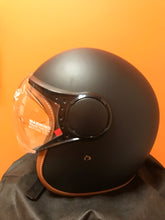 Load image into Gallery viewer, Classic Aviator Dull Black 3/4&quot; Helmet
