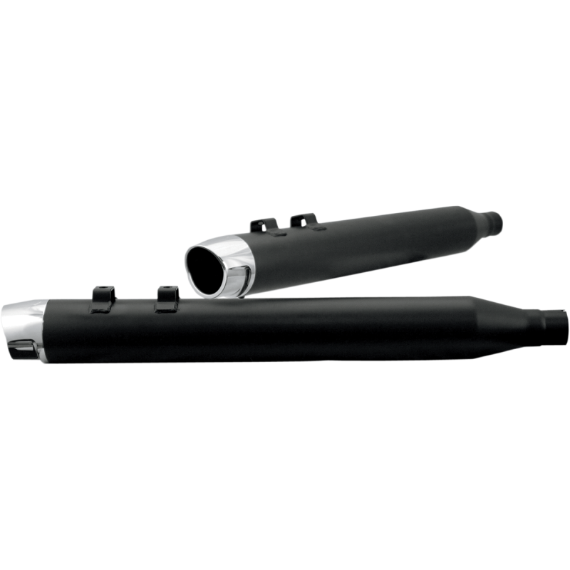 S&S 550-0148 Power Tour Ceramic Black w/Chrome Billet Tips 3.5