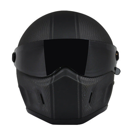 Classic XR Superstreet Dull Carbon Fibre w/Black Stripe Full Face Helmet