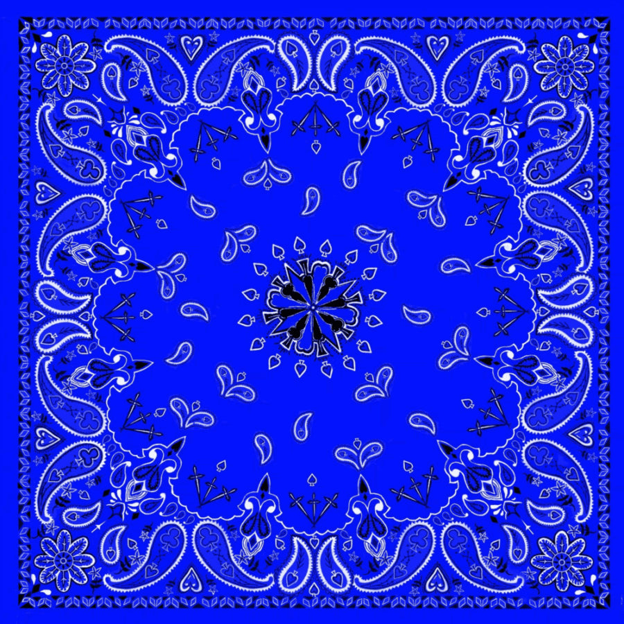Wholesale Navy Blue Paisley Bandana 22x22 Cotton - WSD