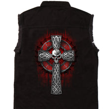 Load image into Gallery viewer, Hot Leathers GMD5022 Men&#39;s Celtic Cross Black Denim Sleeveless Shirt
