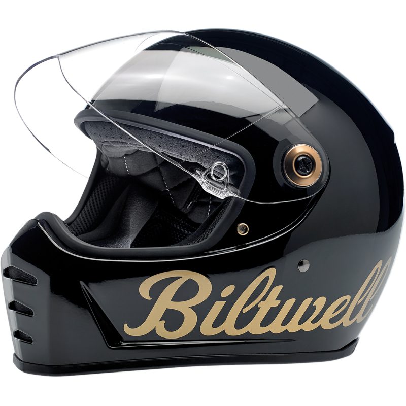 Biltwell Lanesplitter Biltwell Script Gloss Black Full Face Helmet (DISPLAY MODEL)
