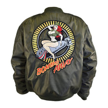 Load image into Gallery viewer, Lethal Threat Men&#39;s Green Bombs Away Bomber Jacket
