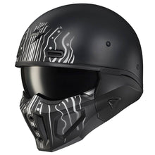 Load image into Gallery viewer, Scorpion Exo Covert X Tribe Matte Black/White Graphics Unique Modular Full Face Helmet
