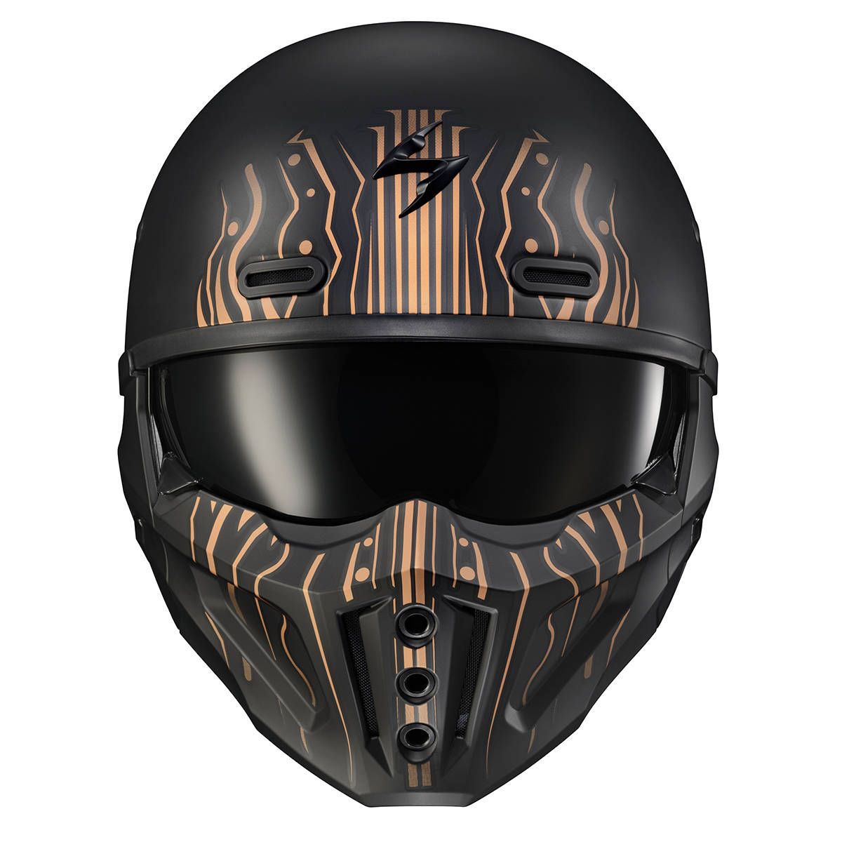 Scorpion Exo Covert X Tribe Matte Black/Copper Graphics Unique