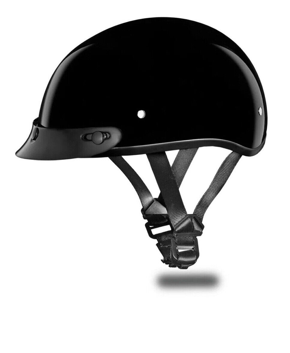 Classic Beanie With Visor Gloss Black 1/2 Helmet