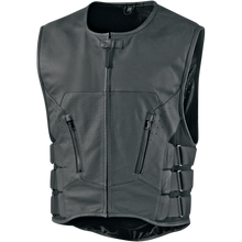 Load image into Gallery viewer, Icon D30 Stripped Regulator Black Leather Vest
