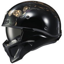 Load image into Gallery viewer, Scorpion Exo Covert X Kalavera Black/Gold/Grey/Purple Skull Graphics Unique Modular Full Face Helmet
