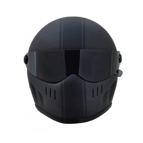 Classic XR Racing Dull Carbon Fibre  w/ Black Stripe Full Face Helmet