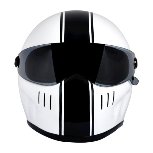 Classic XR Racing Gloss White w/Black Stripe Full Face Helmet