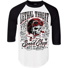 Load image into Gallery viewer, Lethal Threat Not 4 Slow 3/4  Raglan Sleeve White/Black Tee
