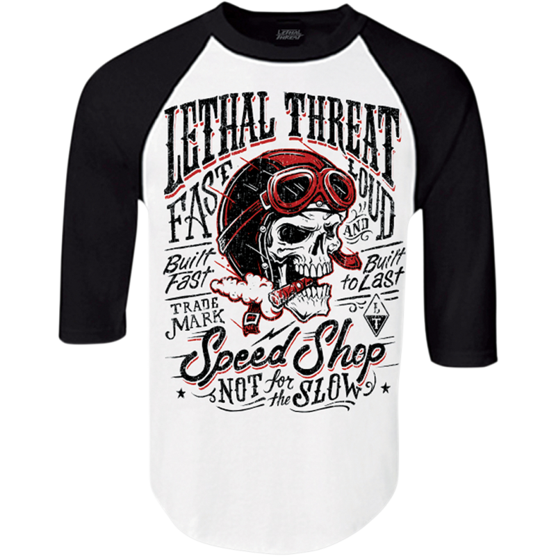 Lethal Threat Not 4 Slow 3/4  Raglan Sleeve White/Black Tee