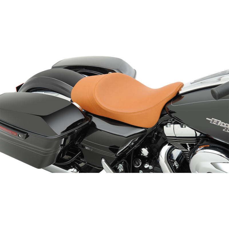 Drag Specialties  Low Profile Brown Faux  Leather Solo Seat with Forward Positioning