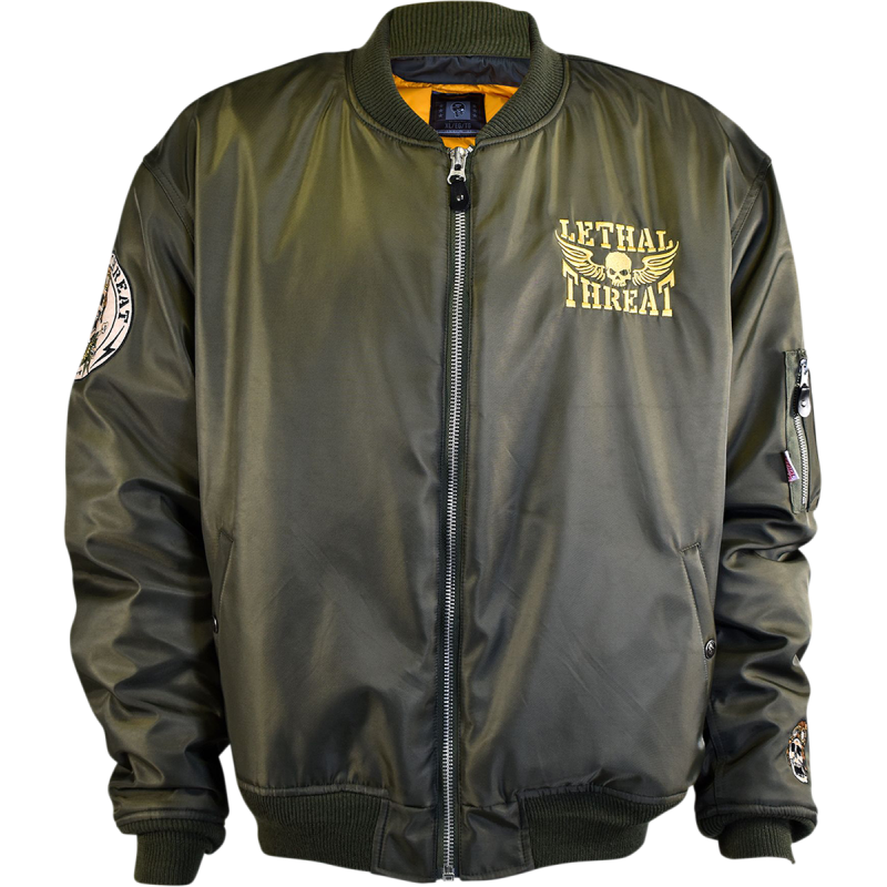 Lethal Threat Men's Green Bombs Away Bomber Jacket