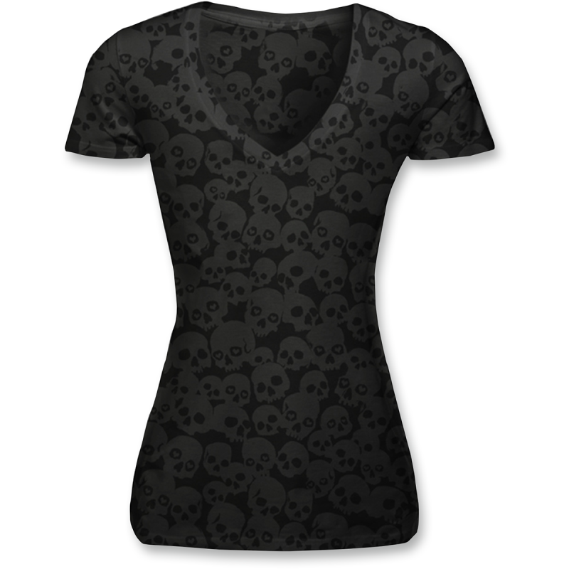 Lethal Angel Black Burnout V-Neck Tee