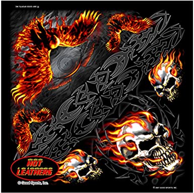 Hot Leathers Burning Skull Bandanna