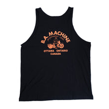 Load image into Gallery viewer, BA Machine Unisex Black Retro Tank Top
