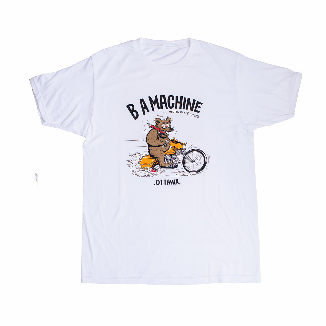 BA Machine Men's Bear Fink White T-Shirt