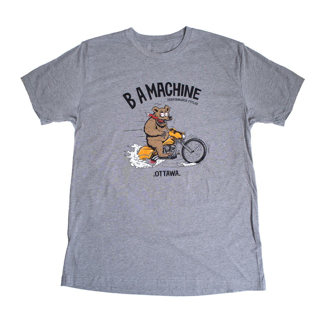 BA Machine Men's Light Grey Bear Fink T-Shirt