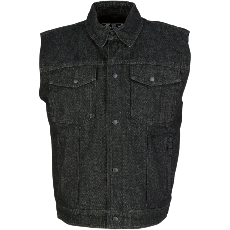 Z1R Men's Black Denim Vest